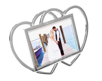 Picture frame hearts photo frame 10 x 15 frame heart photos stand wedding engagement silver marriage luck couple Valentine's Day love metal