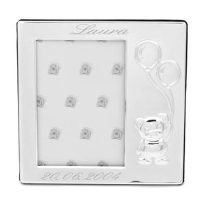 Children&#39;s picture frame silver-plated baby photo frame 8 x 12 cm Children&#39;s photo frame silver-plated matt picture frame for birth ultrasound picture