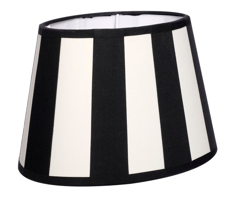 B-stock lampshade striped table lampshade E27 stripes black oval blue gray red blue white beige lamp shade lamp Schwarz - Creme