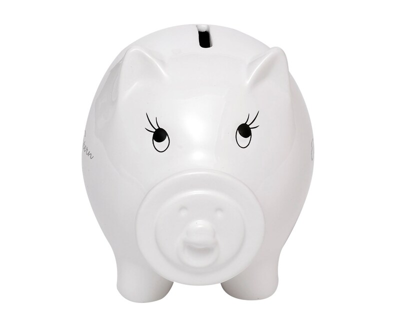 Design Sparschwein Mit Stern Porzellan Weiß Taufgeschenk | Etsy