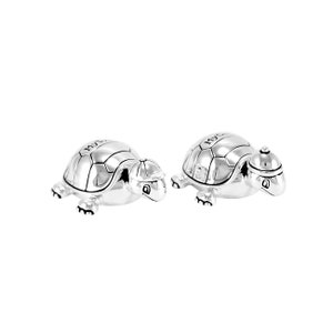 Design Zahndose + Lockendose Geschenk Set Schildkröte versilbert anlaufgeschützt Taufe Geburt Baby erster Zahn Mädchen Jungen Taufgeschenk