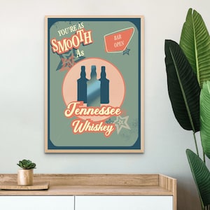 Tennessee Whisky | Chris Heftelton inspiriert Kunstdruck | Countrymusik | Musik-Druck | Songtext | A1 A2 A3 A4 A5 | Retro | Wandkunst