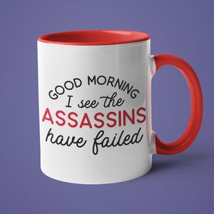Funny Mug, Gag Gift, Rude Coffee Mug, Good Morning I See the Assassins have Failed