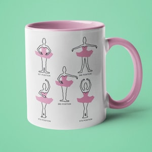 Ballet Mug, Ballet Teacher Mug, Dance Teacher Gift, Ballerina Mug, Ballet Positions