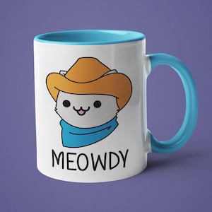 Cat Mug, Cat Lover Gift, Gifts for Cowboys, Funny cat Mug, Meowdy