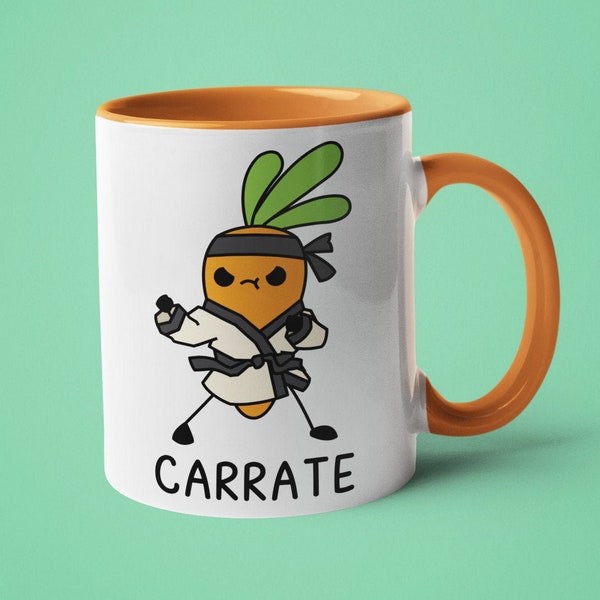 Funny Coffee Mug, Vegetarian Gift, Karate Gift Funny Carrot Mug, Carrate