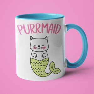 Purrmaid Mug; Cat Mermaid; Mermaid Cat; Cute Mugs