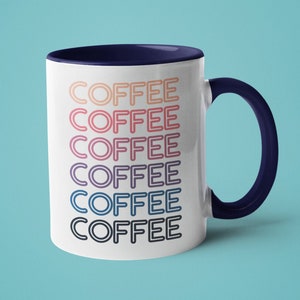 Retro Coffee Mug, Coffee Lover Gift, Mugs for Women, Coffee