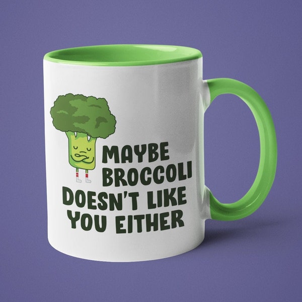 Vegetable Mug, Vegetable Lover Gift, Funny Coffee Mug, Maybe Broccoli Doesn't Like You Either