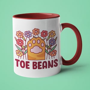 Cute Cat Toe Beans Coffee Mug, Funny Cat Lover Gift