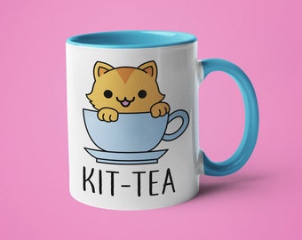 Kit-Tea Cat Mug: Funny Kitten Lover Gift