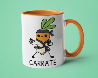 Funny Coffee Mug, Vegetarian Gift, Karate Gift Funny Carrot Mug, Carrate