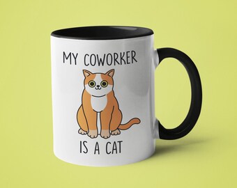 Funny Cat Coworker Mug, Work From Home Gift