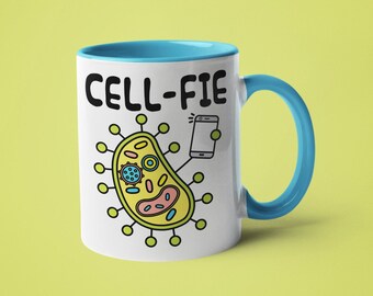 Taza de biología Cellfie, regalo divertido para profesores de ciencias
