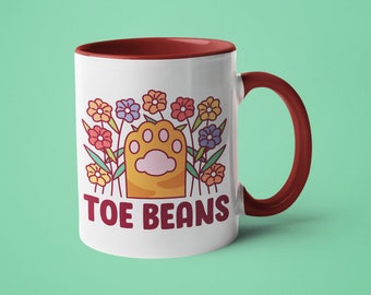 Cute Cat Toe Beans Coffee Mug, Funny Cat Lover Gift