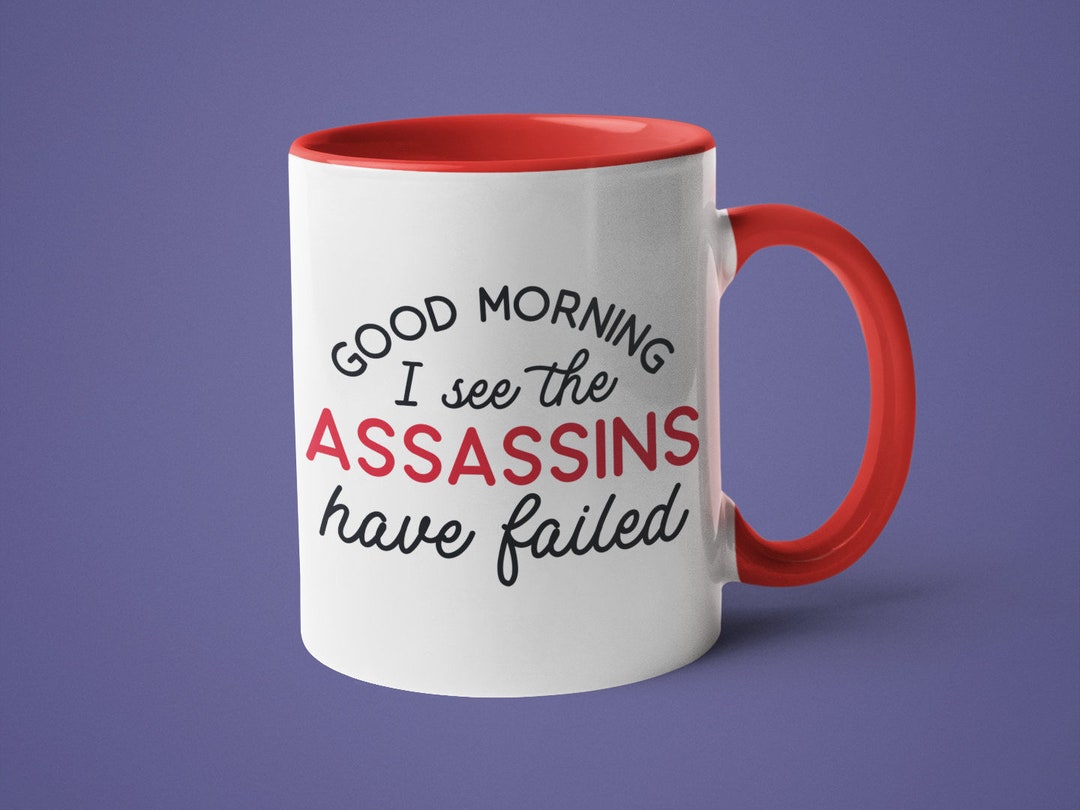 Funny Mug, Gag Gift, Rude Coffee Mug, Good Morning I See the Assassins ...