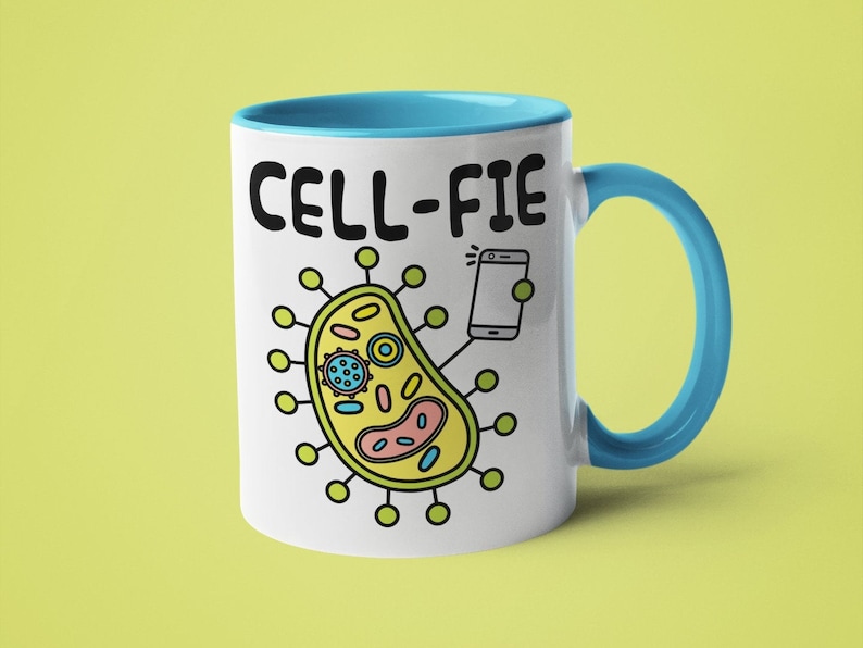 Biology Mug Biology Teacher Gift Funny Science Mug Cellfie Etsy