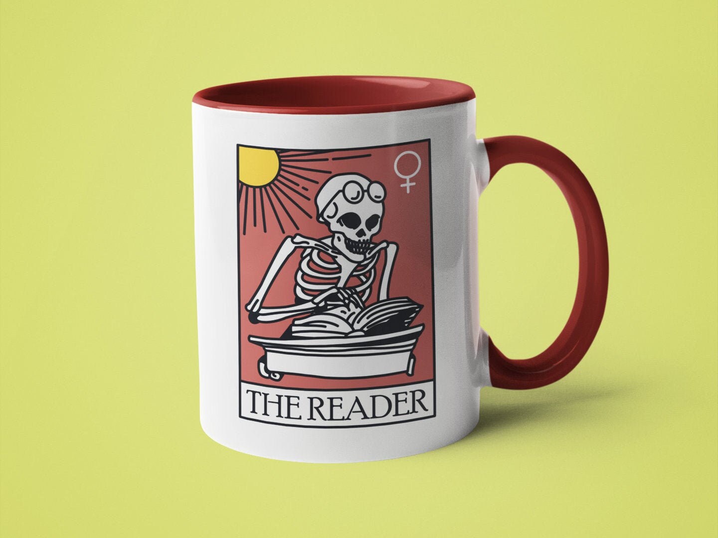 Reading Mug, Book lover Gift, Tarot Card, Psychic Gift, The Reader