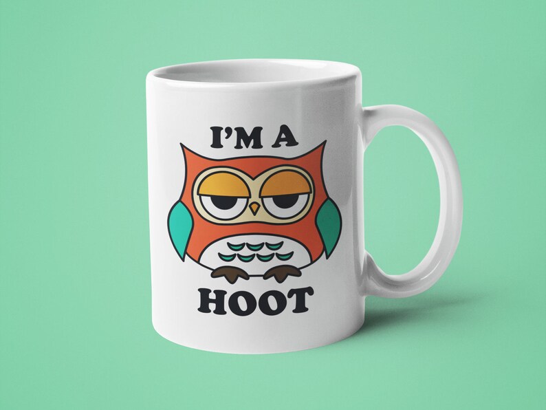 Owl Mug, Sarcastic Gift, Teacher Mug, I'm a Hoot 11oz white