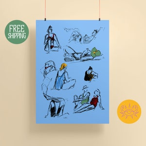 Summer Wall Decor, Beach Inspired Poster, Colorful Art Print