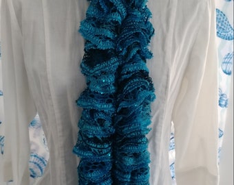 Turquoise Metallic Scarf