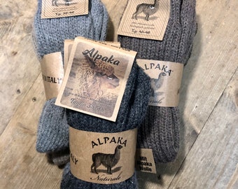 Alpaca socks/soft and warm unisex chunky knit socks/2 pairs of alpaca socks/natural wool/high quality/traking socks