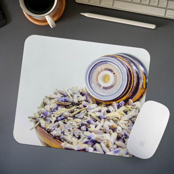 Lavender Aromatherapy Essential Oil Mouse Pad, Cosmetology Spa Massge Therapy Mousepad for Office School, Gift for Her, Metaphysical Gift