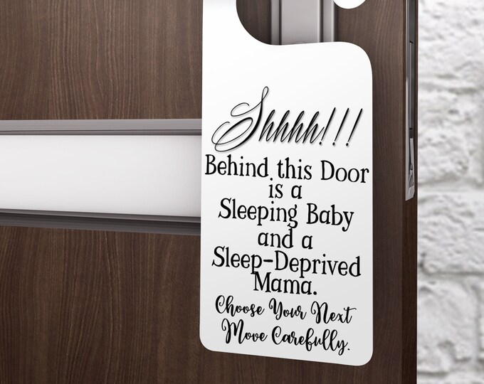 No Soliciting No Solicitation Do Not Knock or Ring Door Bell Baby Asleep Door Sign Custom Two-Sided Hanger Funny Crazy Door Hanger Sign