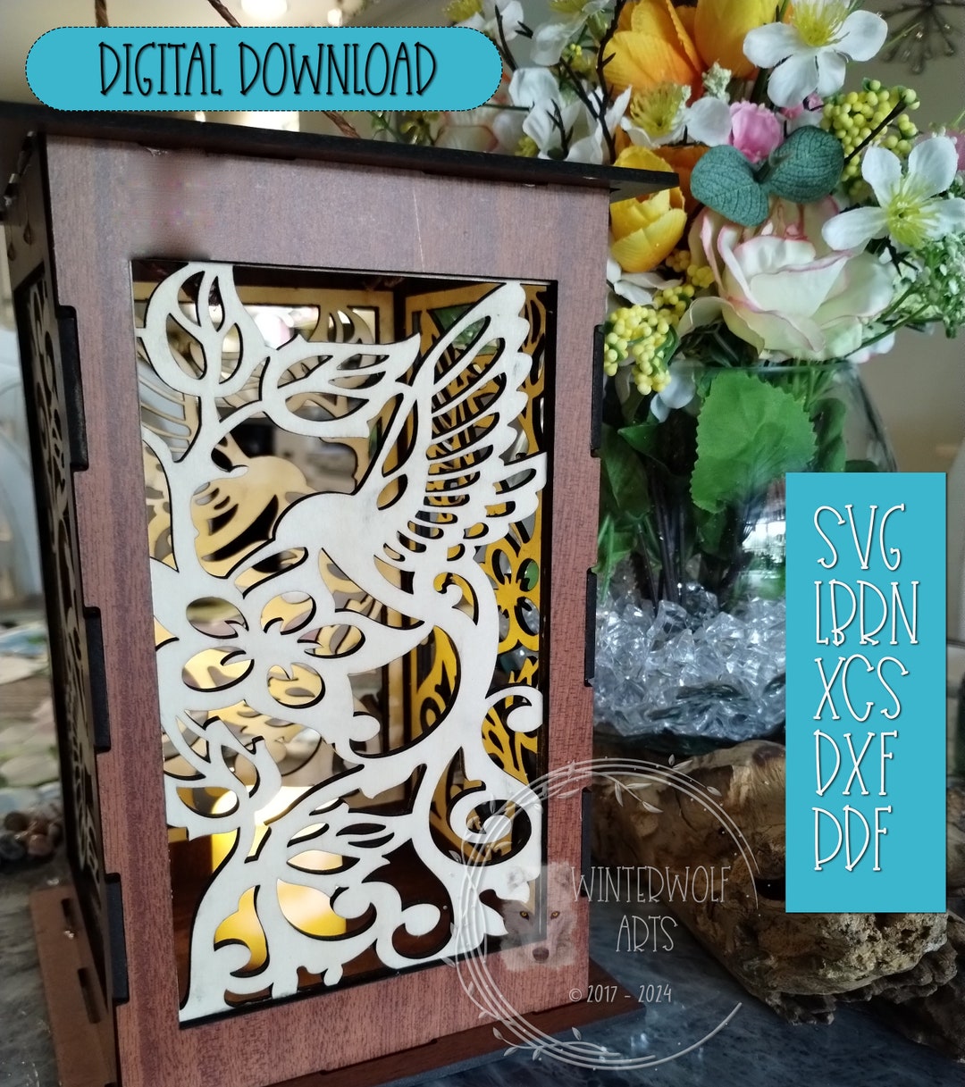 Hummingbird Tealight Lantern: Laser Cut Design digital Download, Gift ...
