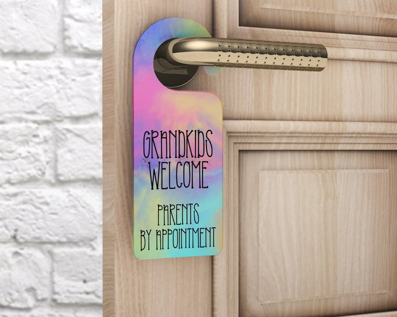 Funny Gift for Grandparents Grandkids Welcome Parents by Appointment Funny Crazy Door Hanger Sign Custom Two-Sided Hanger