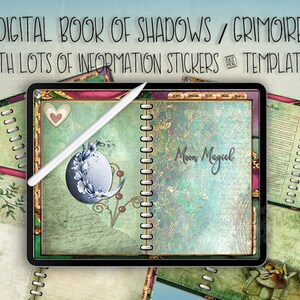 Cyfrowa Księga Cieni, Forever Witch Grimoire, Wydrukowana Księga Zaklęć PDF, Cyfrowe Goodnotes, Wicca Witchcraft Potion Crystal Herb Pobierz