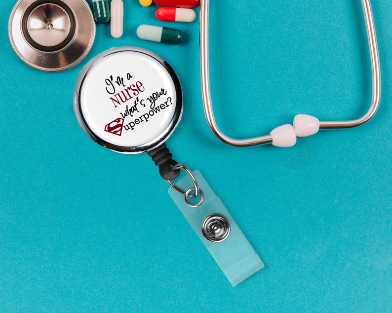 Funny Nurse Badge Reel I'm a Nurse Superpower Badge Reel Etsy