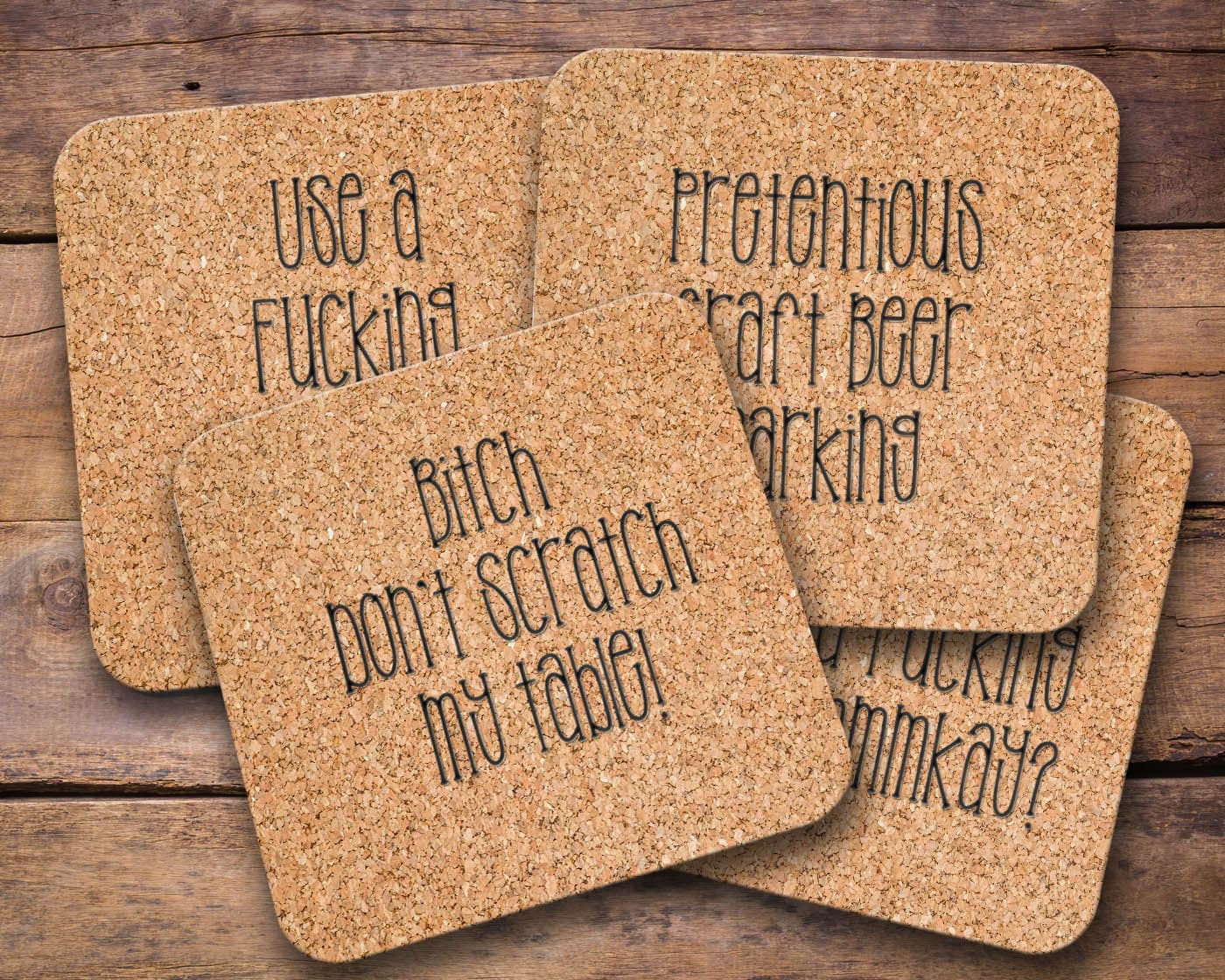Sarcastic Quote Coaster Set Funny Humorous Sarcastic Coasters Etsy