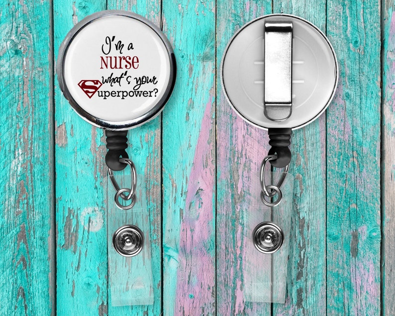 Funny Nurse Badge Reel I'm a Nurse Superpower Badge Reel Etsy