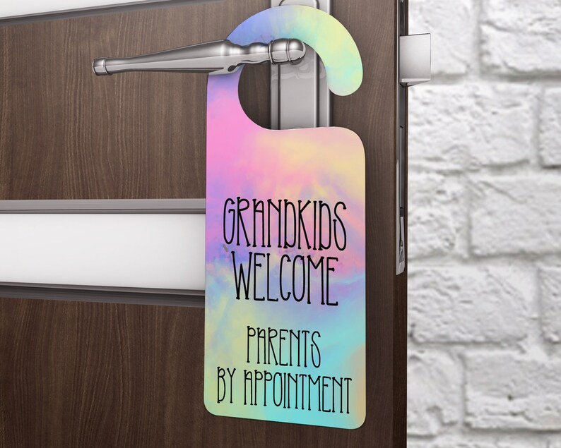 Funny Gift for Grandparents Grandkids Welcome Parents by Appointment Funny Crazy Door Hanger Sign Custom Two-Sided Hanger