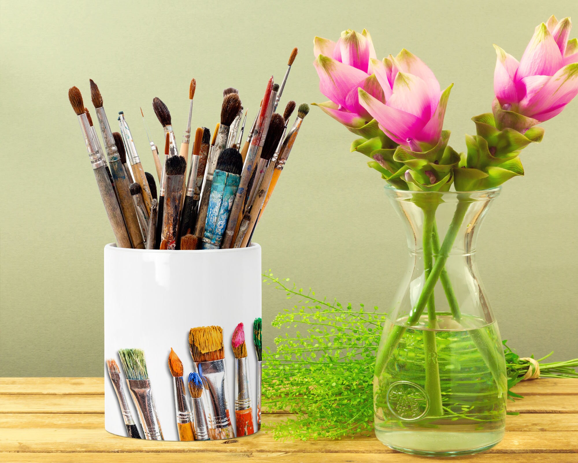 Paint Brush Holder Artist Tool Cup Paintbrush Mug Etsy