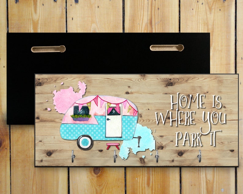 Camping Lake House Key Holder for Wall Home is Where You Park Etsy