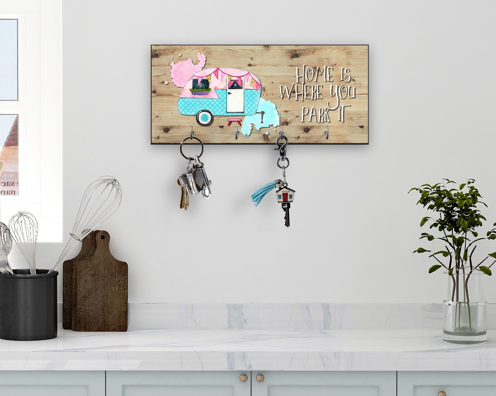 Camping Lake House Key Holder for Wall Home is Where You Park Etsy
