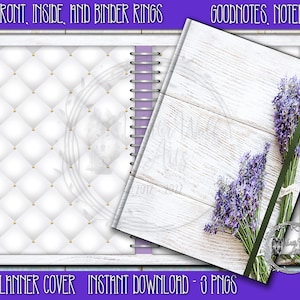 Lavender Herb Garden Digital Planner Cover, Transparent PNG, Instant Download, Journal GoodNotes Scrapbook iPad Clipart Planning Notebook