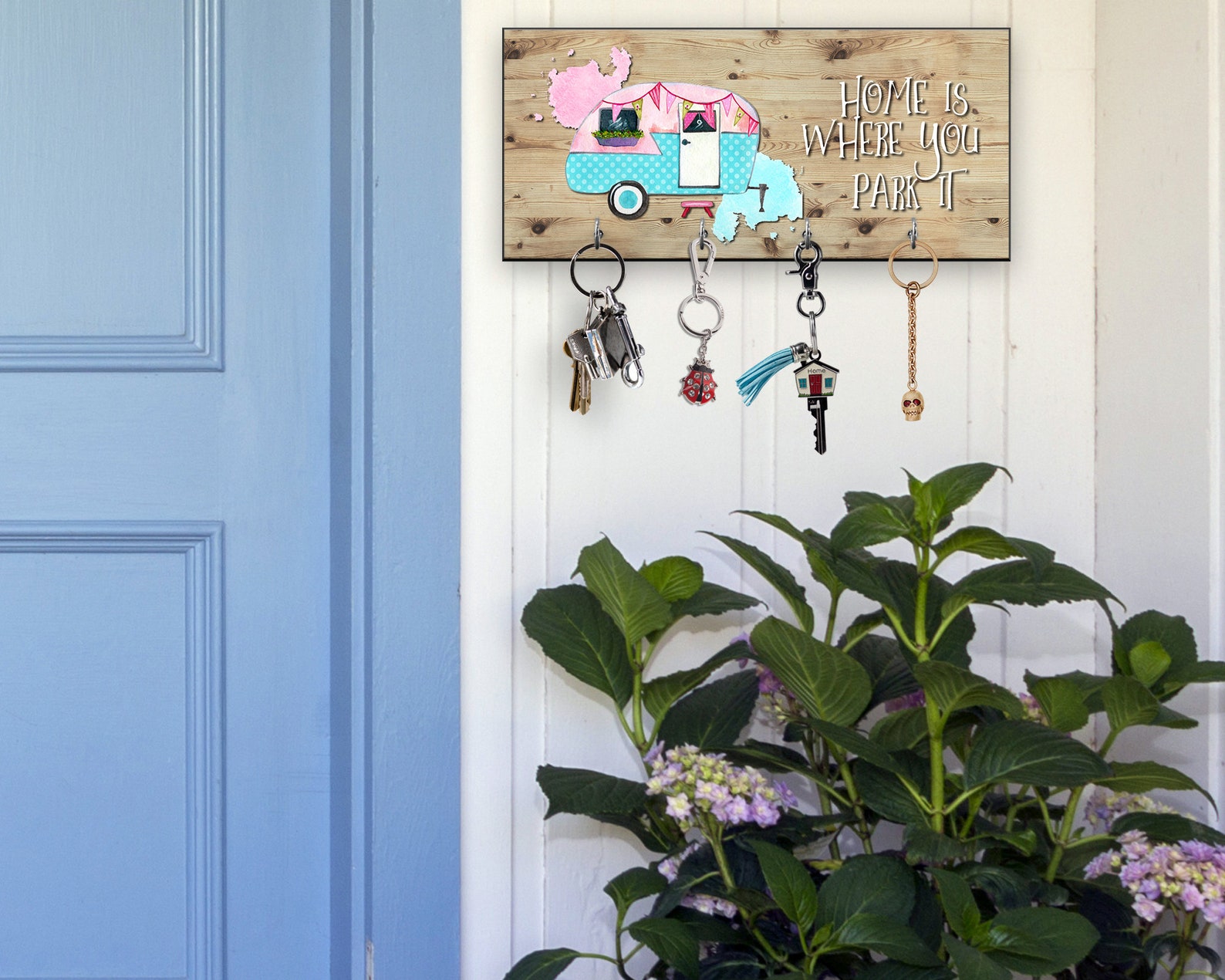 Camping Lake House Key Holder for Wall Home is Where You Park Etsy