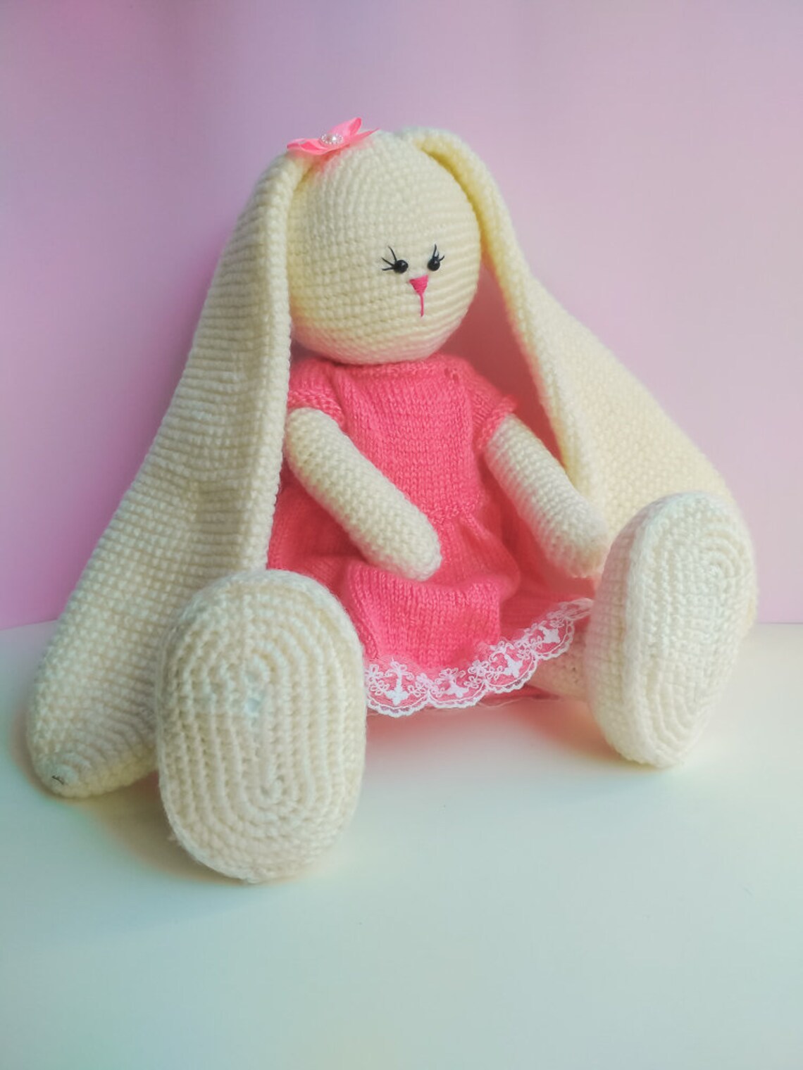 Crochet Bunny READY TO SHIP Big Yellow Rabbit 29 Inchs With Etsy