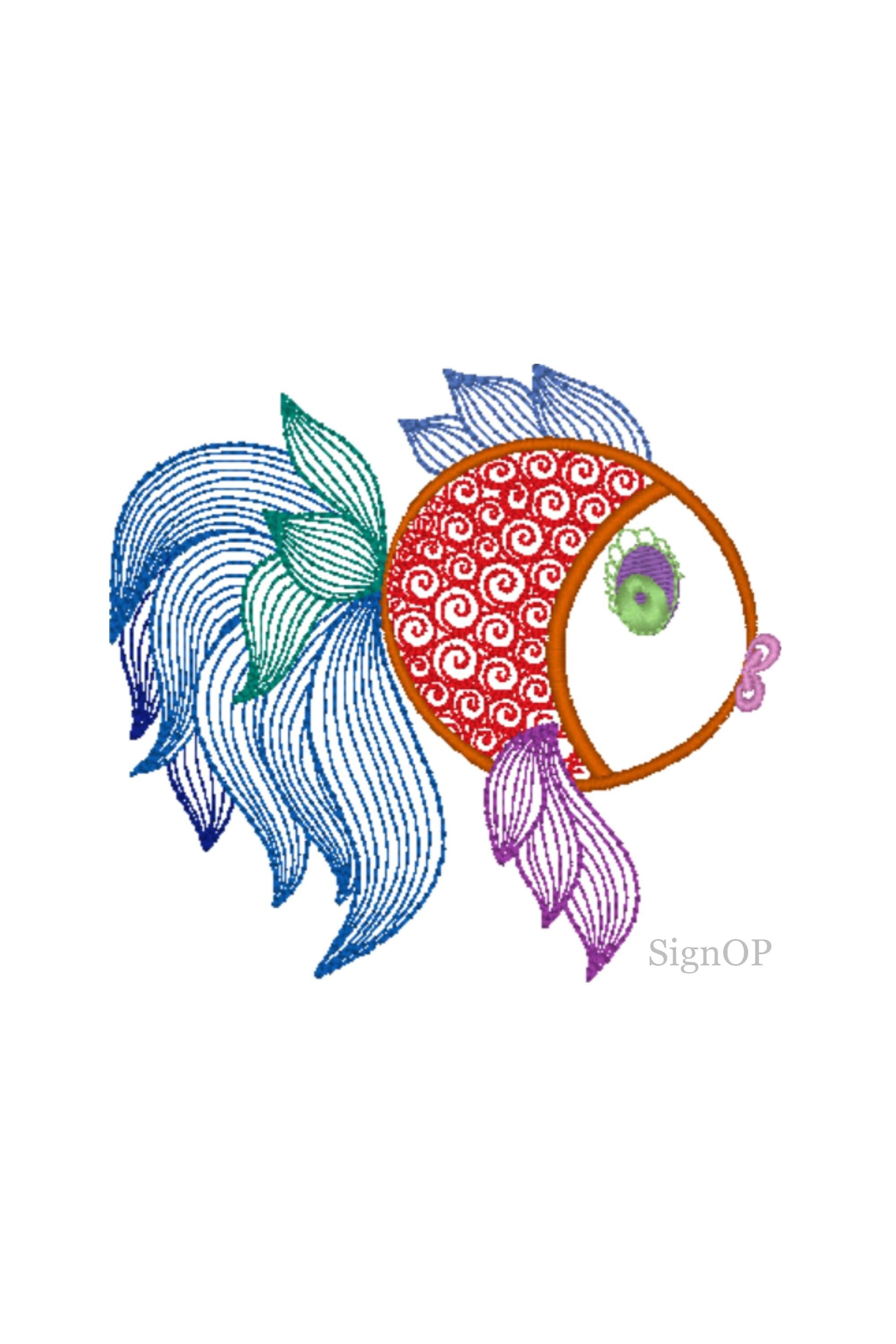 Machine Embroidery Instant Download Digital File fish Embroidery Design ...