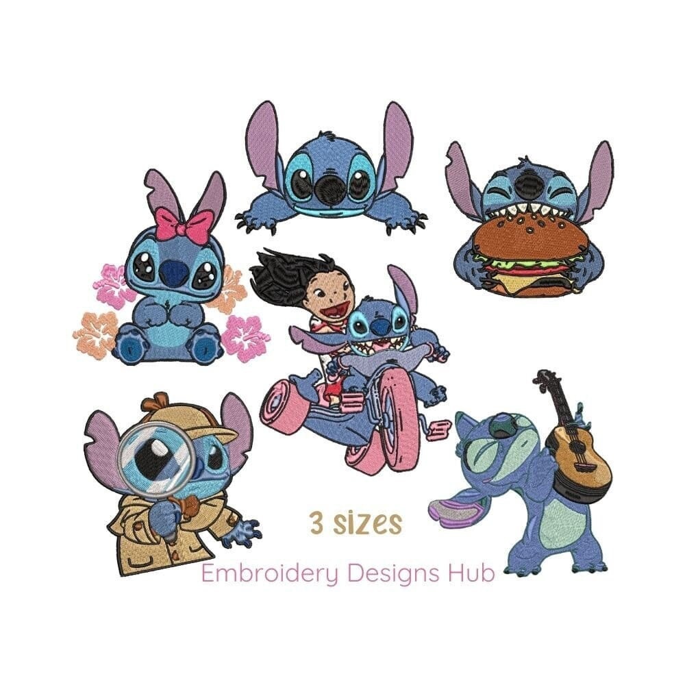 Jumba Jookiba Lilo And Stitch Filled Embroidery Design 2 - Instant Download