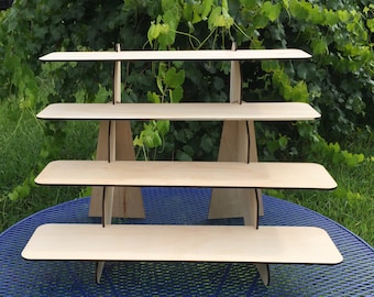 Four Tiered Wooden Display Shelf
