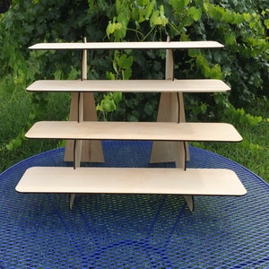 Four Tiered Wooden Display Shelf