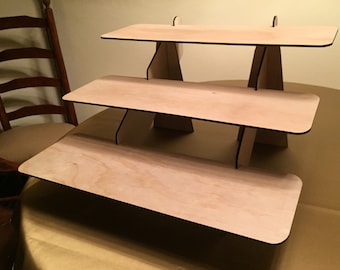 8"-Three Shelf Portable Display Units are perfect for craft fairs, shows, conventions and your collectibles, Sturdy Precision Laser Cut