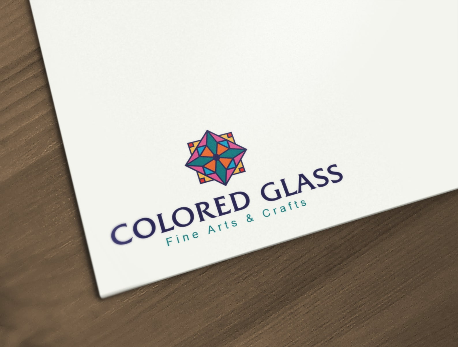 Colored Glass Logo. Stained Glass Logo Design. Stained Glass Etsy