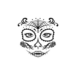 Jour du logo du visage mort. Dia de los muertos art. Jour du crâne de sucre mort. Jour de l'art vectoriel mort. Dia de los muertos illustration image 2