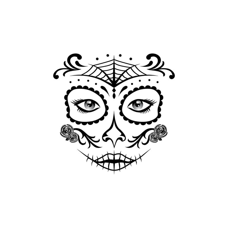 Jour du logo du visage mort. Dia de los muertos art. Jour du crâne de sucre mort. Jour de l'art vectoriel mort. Dia de los muertos illustration image 2