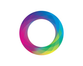 Rainbow circle round logo. Rainbow vector logo design. Rainbow logo instant download. Rainbow logo digital download. Abstract rainbow logo.